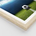Plakat w ramie 40x50 - Piłka w drodze do gola - piłka, gol - rama drewno