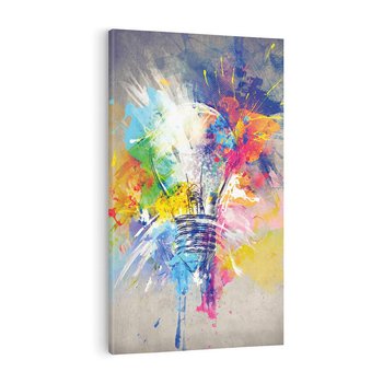 Obraz na płótnie 50x70 - Kolory Kreatywnej Koncepcji - abstrakcyjna grafika, szkic żarówki