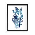 Plakat w ramie 40x50 - Akwarelowy Błękit - pastelowy, abstrakcyjny plakat - rama czarna