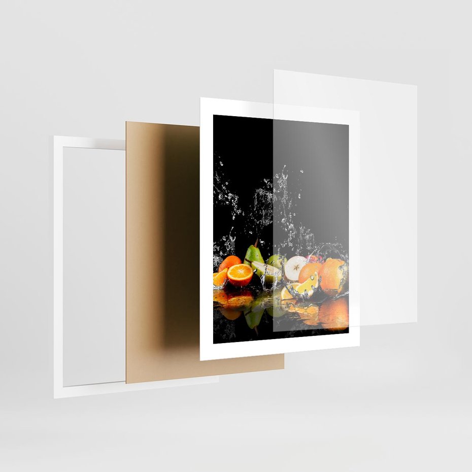 Plakat w ramie 40x50 - Owoce w Restauracji - owoce, kuchnia - rama biała