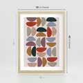 Plakat w ramie 30x40 - Kolorowe Echo Boho - abstrakcyjny obraz, geometryczna kompozycja - rama drewno