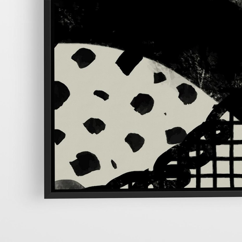 Obraz w ramie 50x50 - Nieznanie Zaskoczenia - bstrakcyjna mroczna kompozycja, nieregularne - rama czarna