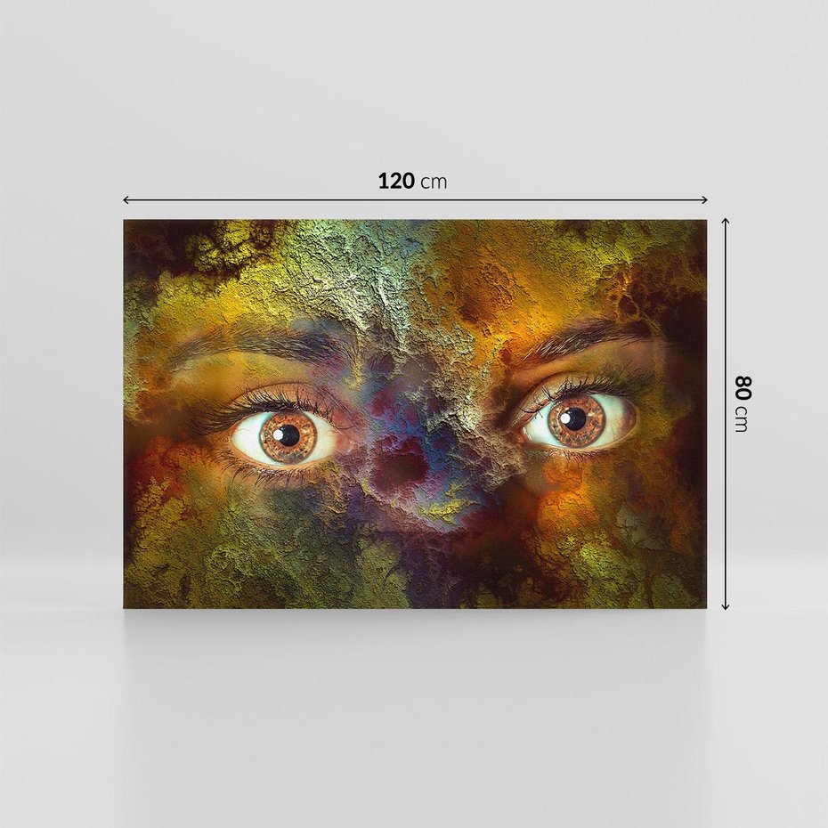 Obraz na płótnie 120x80 - Twarz w abstrakcji - twarz, abstrakcja
