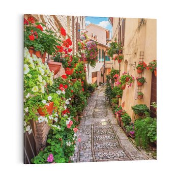 Obraz na płótnie 40x40 - miasto w kolorach - uliczka, miasto