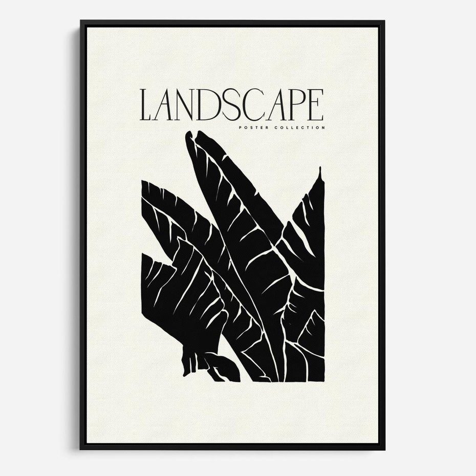 Obraz w ramie 70x100 - Rytmy roślinnego życia - nowoczesna sztuka, minimalistyczny styl - rama czarna