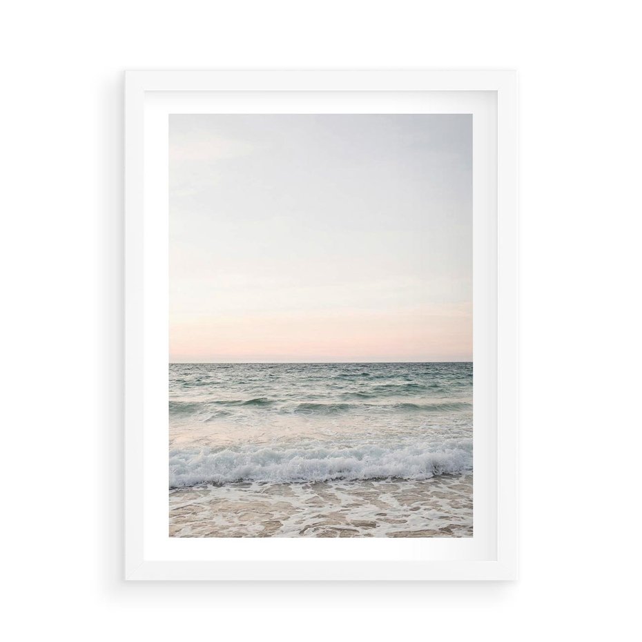Plakat w ramie 50x70 - Morze i Fale - morze, fale - rama biała