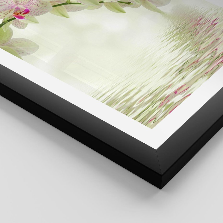 Plakat w ramie 30x40 - Orchidea w Spa - orchidea, kwiaty - rama czarna