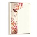 Obraz w ramie 80x120 - Rozkwitające Marzenia - japońska sztuka, ptak - rama drewno