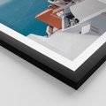 Plakat w ramie 30x40 - Magiczna Wyspa na Twojej Ścianie - Santorini, wyspa - rama czarna