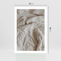 Plakat bez ramy 21x30 - Spokojna Noc - biała pościel, zdjęcie do sypialni