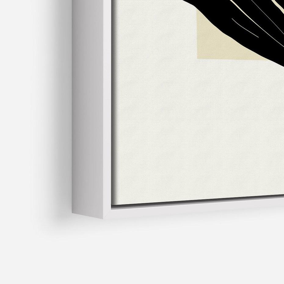 Obraz w ramie 50x70 - Harmonia liści - minimalistyczny obraz, szkic - rama biała