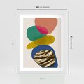 Plakat w ramie 40x50 - Kolorowe Przenikanie Kształtów - abstrakcyjne formy, obraz olejny - rama biała