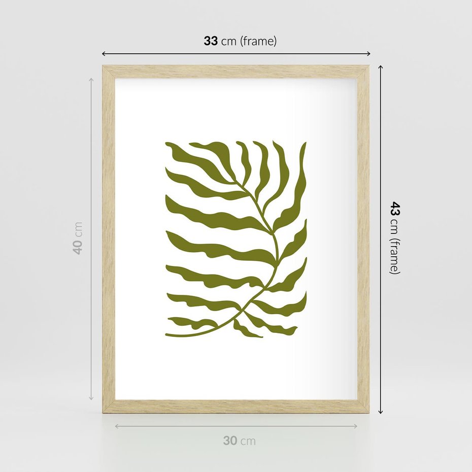 Plakat w ramie 30x40 - Rytmy Chaosu - roślina, gałązka - rama drewno