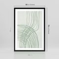 Plakat w ramie 50x70 - Migotliwa Spokojna Zieleń - zielony plakat, abstrakcyjne splątane linie - rama czarna