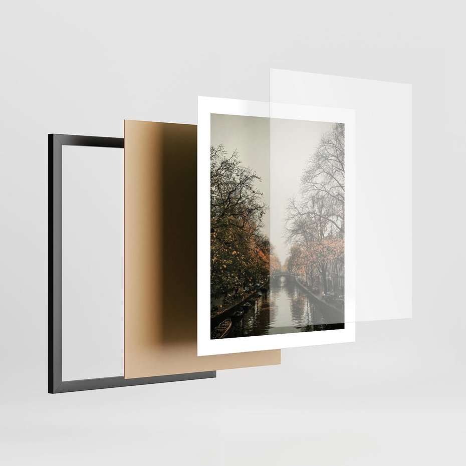 Plakat w ramie 40x50 - Jesienne Spacerki po Holenderskich Kanałach - kanały, Holandia - rama czarna