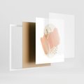 Plakat w ramie 40x50 - Rozbijające Plamy - abstrakcyjne akwarelowe plamy, minimalizm - rama biała
