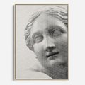 Obraz w ramie 50x70 - Szarość w Kamieniu - monochromatyczna marmurowa rzeźba, odcienie szarości - rama drewno