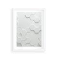 Plakat w ramie 30x40 - Przestrzenne Zabawy - geometryczne, 3D - rama biała