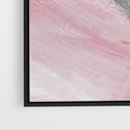 Obraz w ramie 100x70 - Kontrastujący Ruch Emocji - abstrakcyjne pasy farby, kolory róż szary czarny - rama czarna