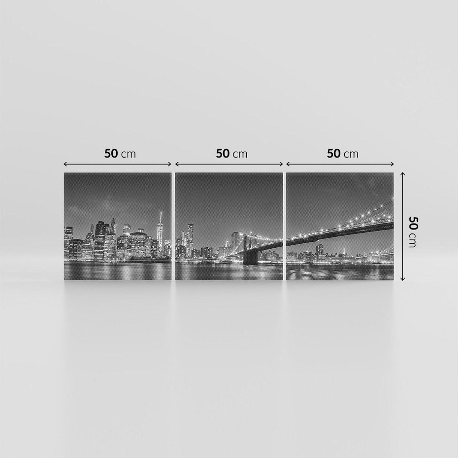 Obraz na płótnie 150x50 - Most w nocnym blasku - Nowy Jork, most