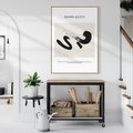 Obraz w ramie 70x100 - Prostota w kształcie - abstrakcja, maźnięcie farbą - rama drewno