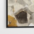Obraz w ramie 50x50 - Nowoczesne Złoto i Szarość - plamy, złoto - rama czarna