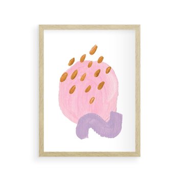 Plakat w ramie 40x50 - Migoczące Pastelowe Kształty - akwarela, minimalizm - rama drewno