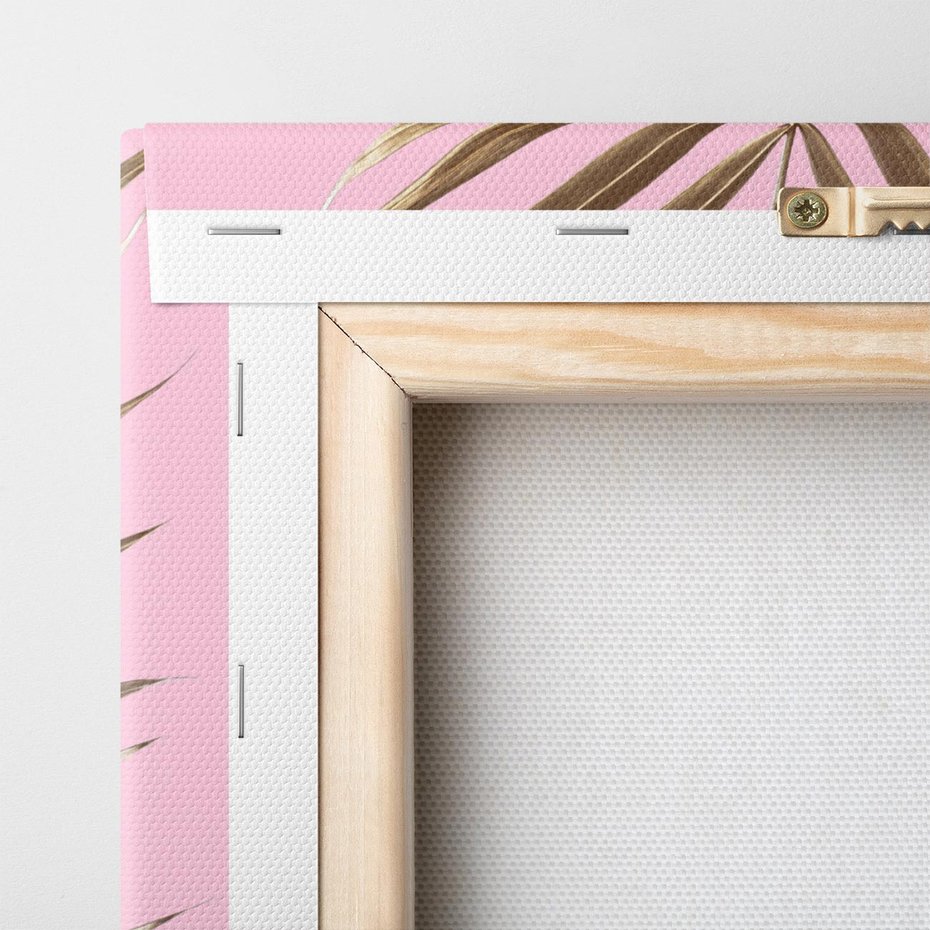 Obraz na płótnie 80x120 - Promienie złotej palmy - złota, palma