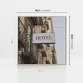 Obraz w ramie 80x80 - Magiczne Spacery - hotel, uliczka - rama drewno