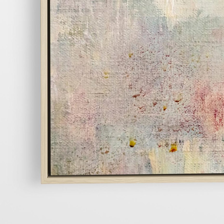 Obraz w ramie 70x50 - Miękka Melodia Pasteli - olejne płótno, pastelowe kolory - rama drewno