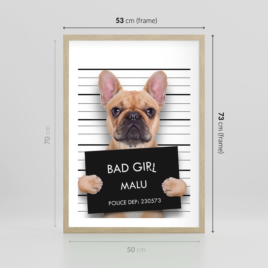 Plakat w ramie 50x70 - przyjaciel na zawsze - pies, piesek - rama drewno