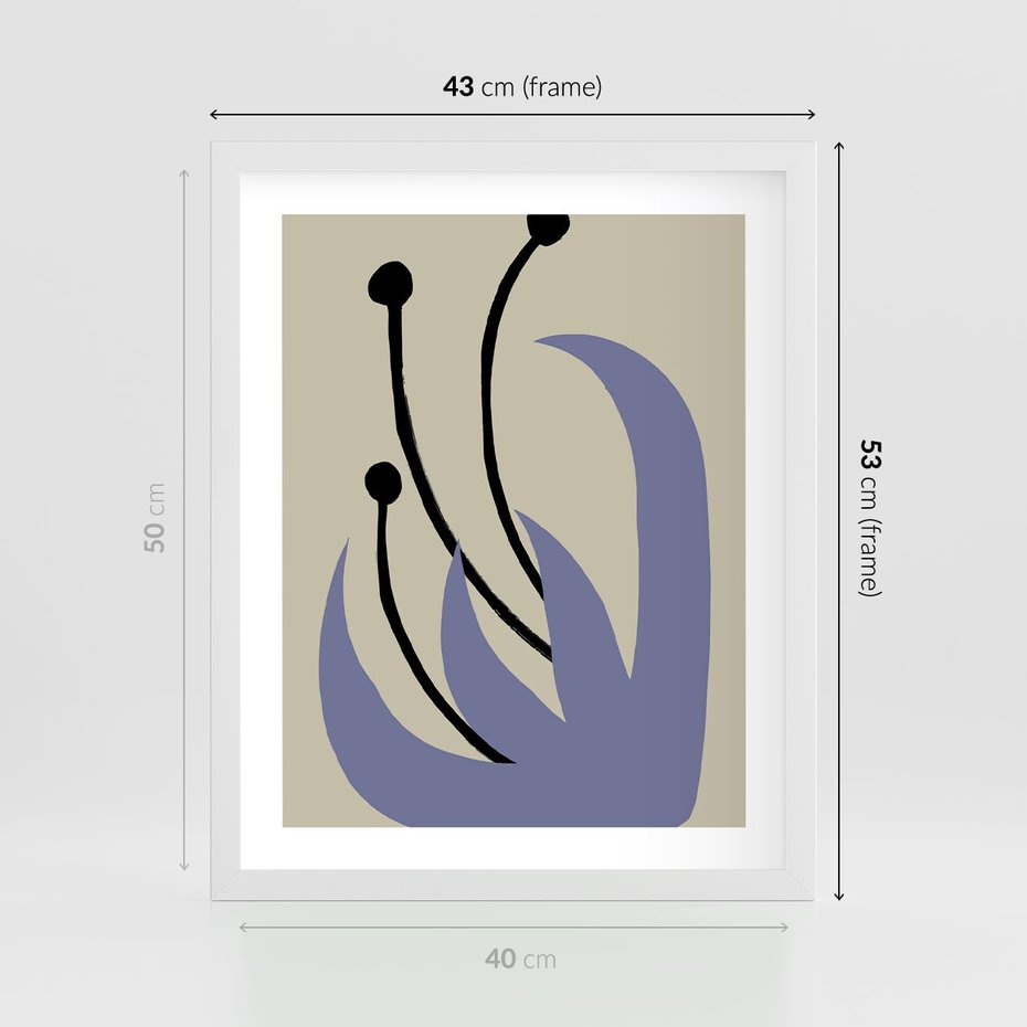 Plakat w ramie 40x50 - Bezgraniczne Przenikanie - minimalizm, boho plakat - rama biała