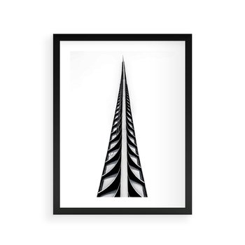Plakat w ramie 40x50 - Majestatyczna Architektura - wysoki, strzelisty wieżowiec - rama czarna