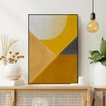 Obraz w ramie 70x100 - Harmonia migoczących ognisk - intensywne ciepłe kolory, słoneczny żółty - rama czarna