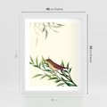 Plakat w ramie 40x50 - Roślinne Nastroje - japońska sztuka, ptak - rama biała