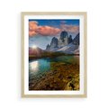 Plakat w ramie 50x70 - Jezioro wśród majestatycznych gór - jezioro, góry - rama drewno