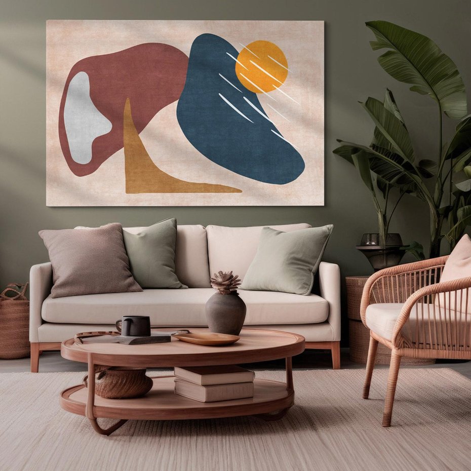 Obraz na płótnie 120x80 - Opowieść szepczących pędzli - abstrakcyjne plamy, kształty