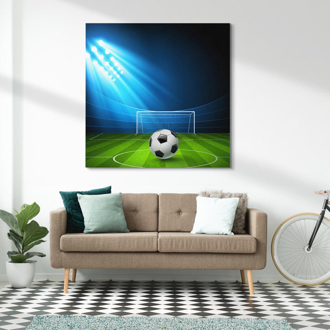 Obraz na płótnie 40x40 - Piłkarska ekscytacja w momencie gola - piłka, nożna