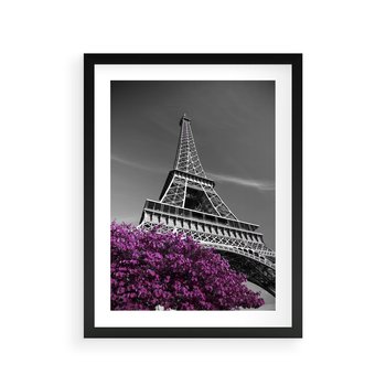 Plakat w ramie 30x40 - Urok Eiffla w Paryżu - Eiffla, Paryż - rama czarna