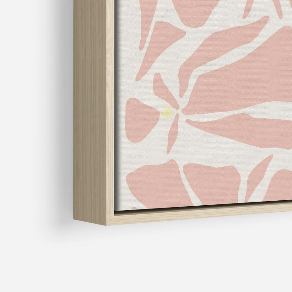 Obraz w ramie 50x50 - Akwarelowe Promienie - abstrakcyjne boho kwiaty, kompozycja - rama drewno