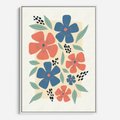 Obraz w ramie 80x120 - Kolorowe Pasmo - kwiaty, nowoczesna abstrakcja - rama biała