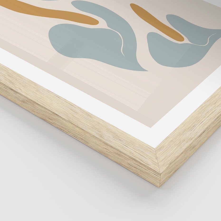 Plakat w ramie 30x40 - Kwiaty Pasteli - kwiaty, nowoczesne i minimalistyczne - rama drewno