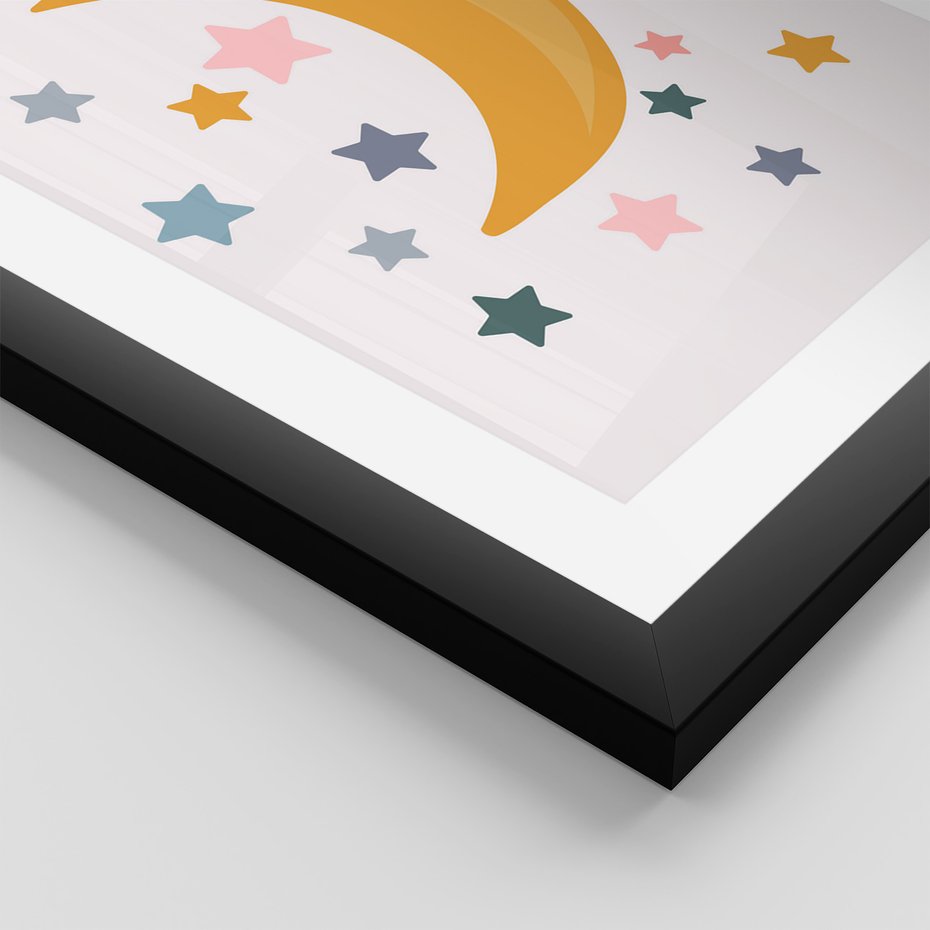 Zestaw obrazy w ramie 50x70 galeria - Plakaty, dla, dzieci, tęcza - rama czarna