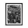 Plakat w ramie 50x70 - Kontrastujące miasto - miasto, biało - rama czarna