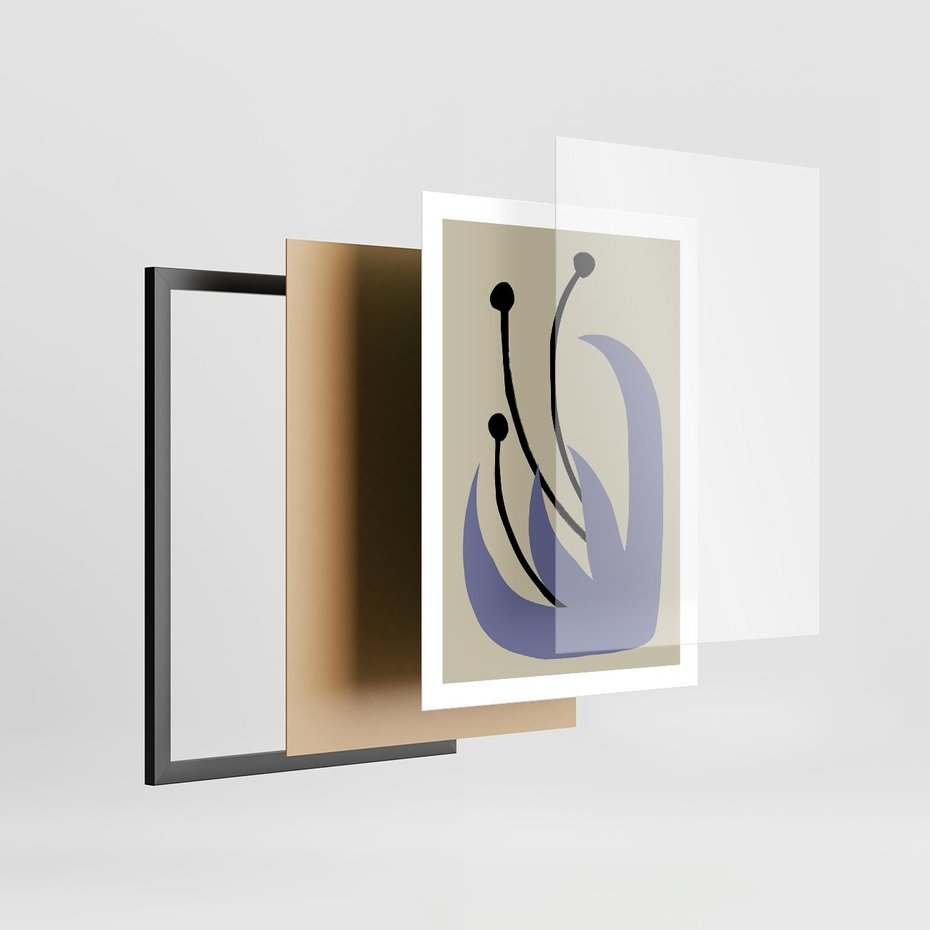 Plakat w ramie 50x70 - Bezgraniczne Przenikanie - minimalizm, boho plakat - rama czarna