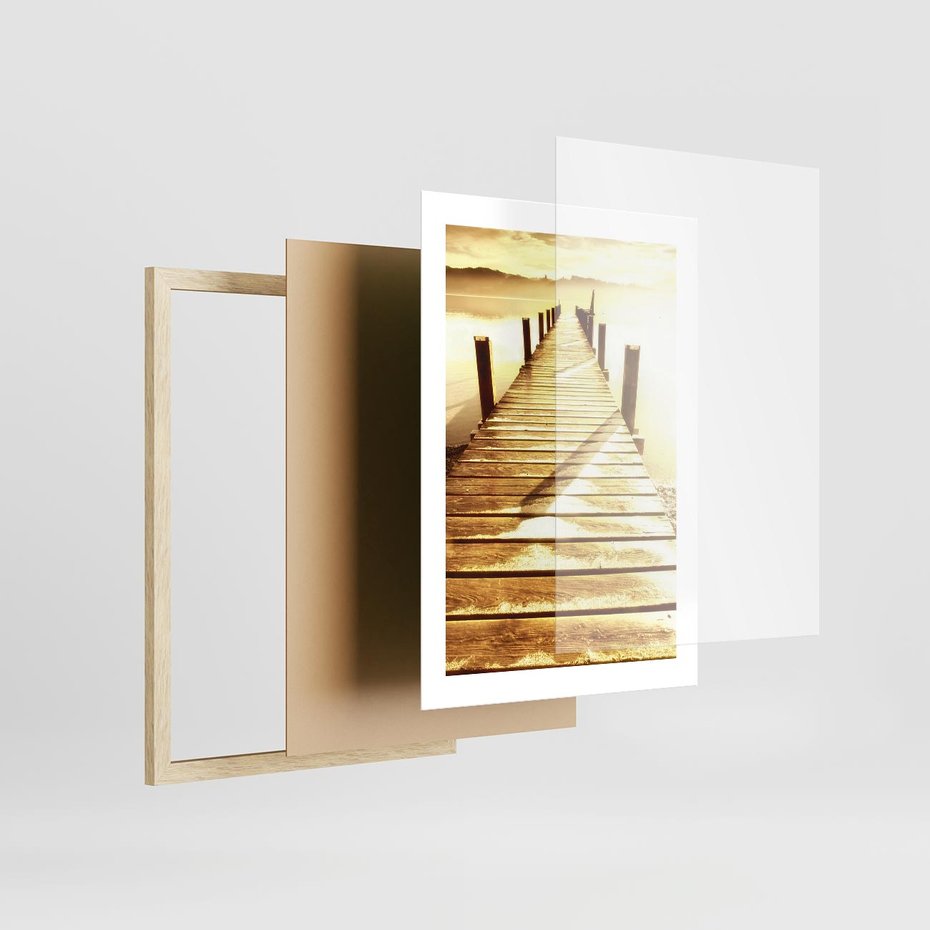 Plakat w ramie 30x40 - Stary pomost w sepia - pomost, sepia - rama drewno