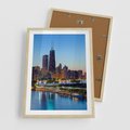 Plakat w ramie 50x70 - Miasto nad Rzeką - miasto, rzeka - rama drewno