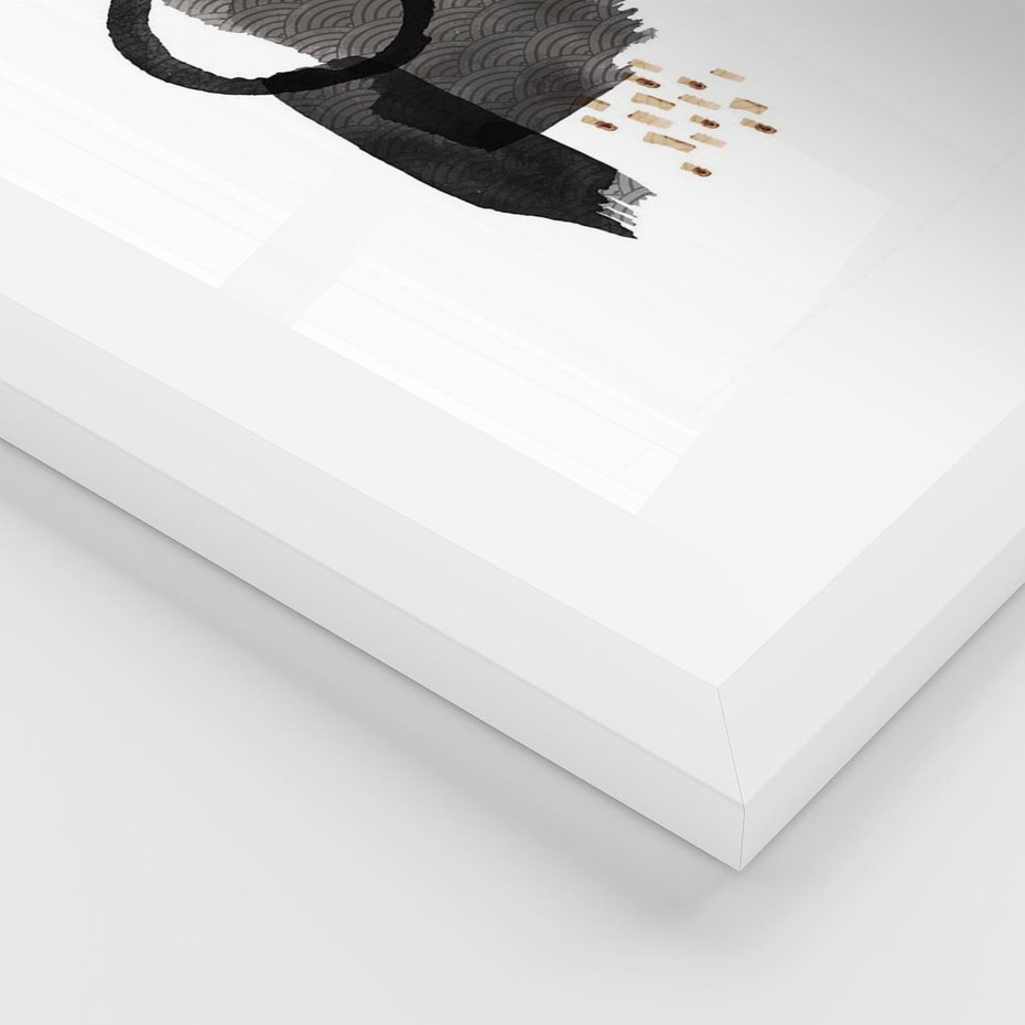 Plakat w ramie 30x40 - Japoński Minimalizm - grafika w japońskim stylu, minimalizm - rama biała