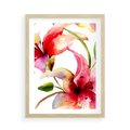 Plakat w ramie 50x70 - Kwiaty w akwareli - delikatne piękno - kwiaty, akwarela - rama drewno