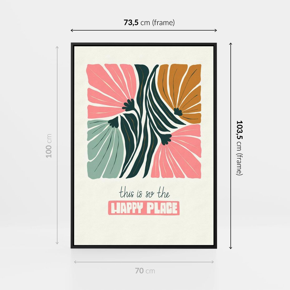 Obraz w ramie 70x100 - Impresje kwiatowej abstrakcji - retro kwiatowa grafika, kompozycja - rama czarna